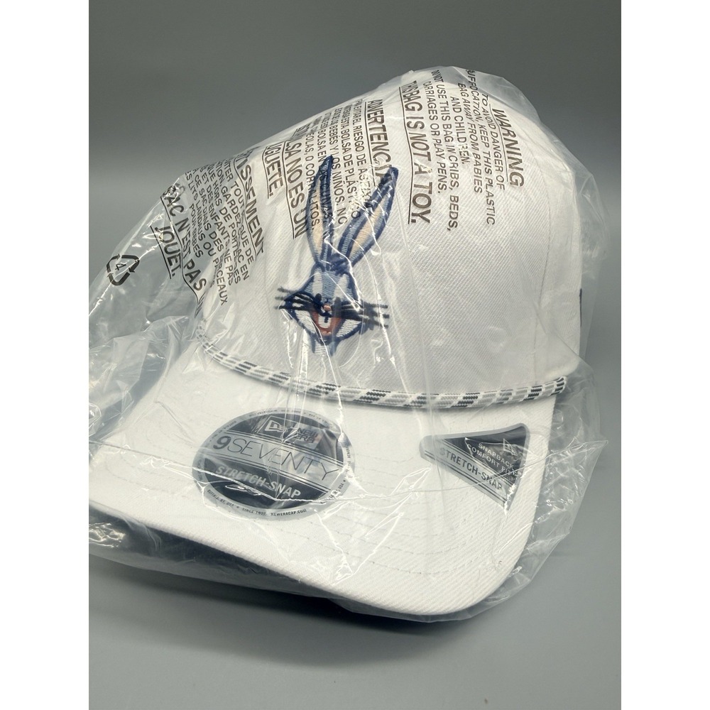 Bugs Bunny Looney Tunes New Era Rope 9SEVENTY‎ Stretch-Snap Adjustable Hat White - Picture 5 of 6